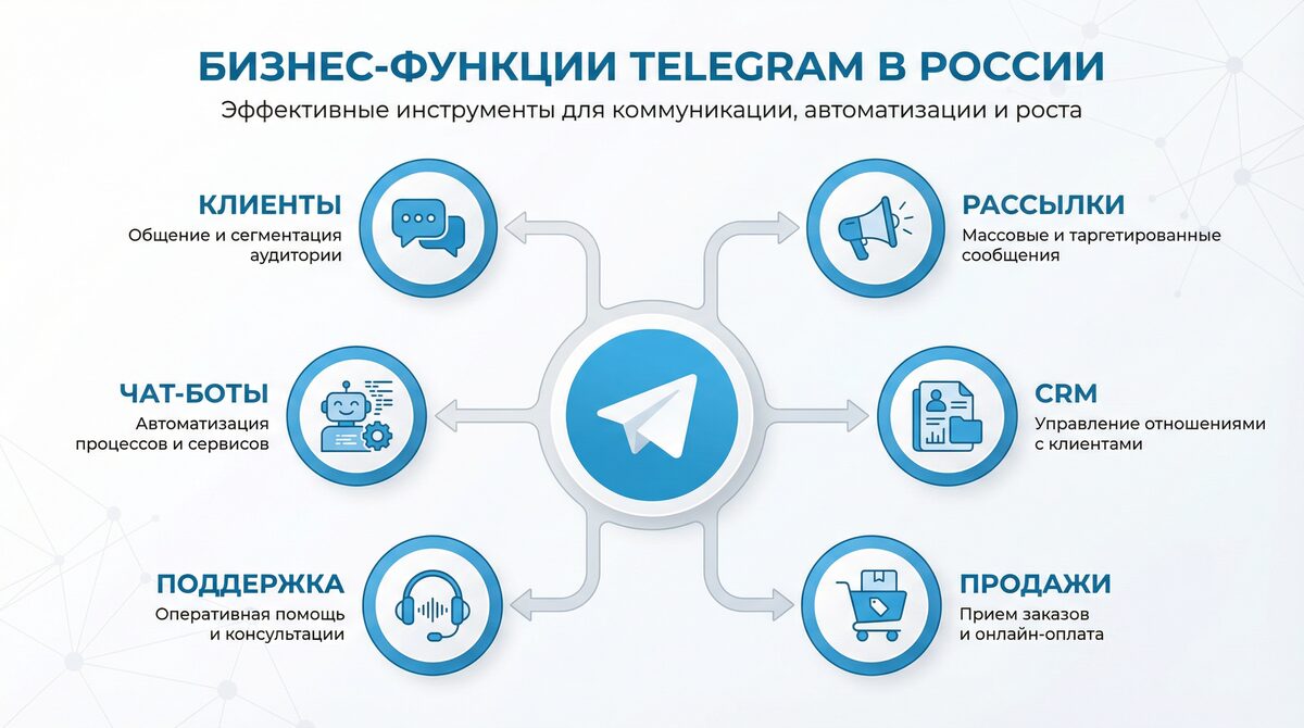Бизнес-функции Telegram в России